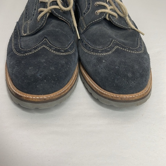 Nordstrom 1901 Blue Suede Brogue Wingtip Oxfords Size 11 - Picture 3 of 7